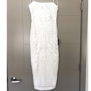LuLus Cheers to Midnight White Sequin Midi Dress